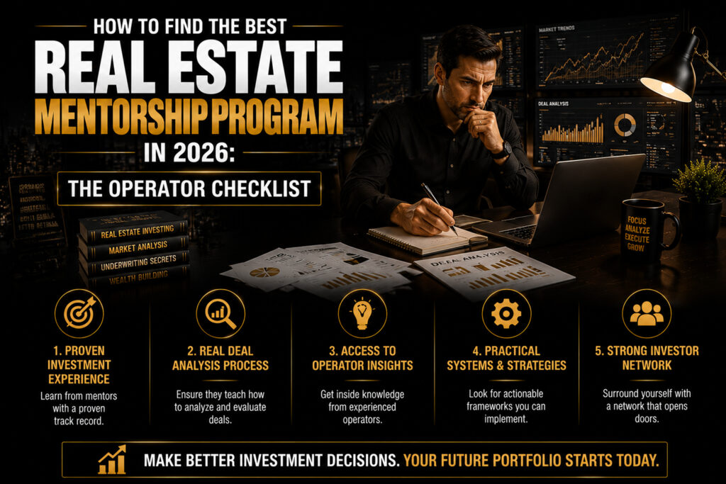 How to Find the Best Real Estate Mentorship Program in 2026: The Operator Checklist